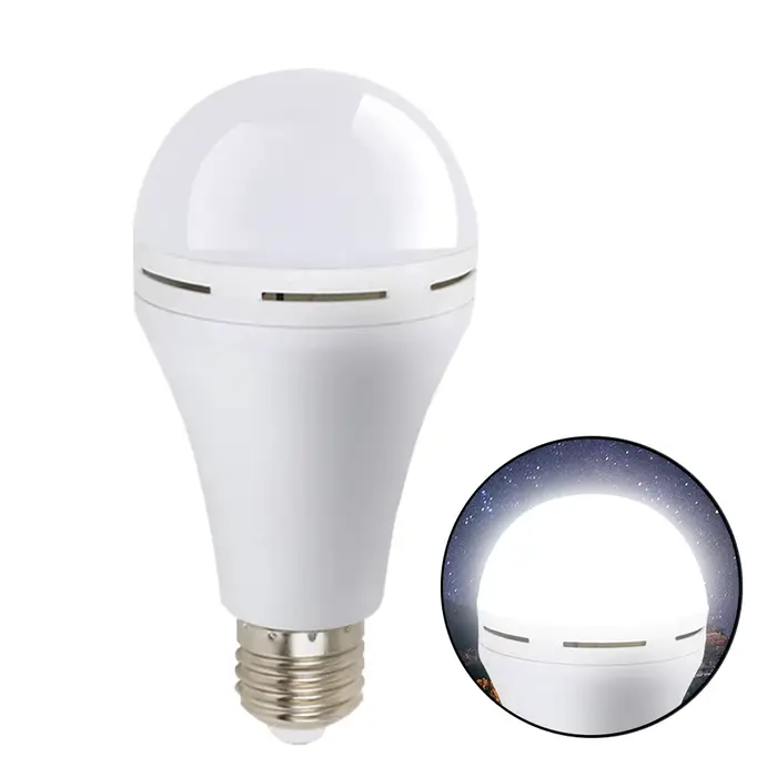 Ampoule d'urgence à intensité variable 3 couleurs 12W, lumière LED rechargeable qui reste allumée en