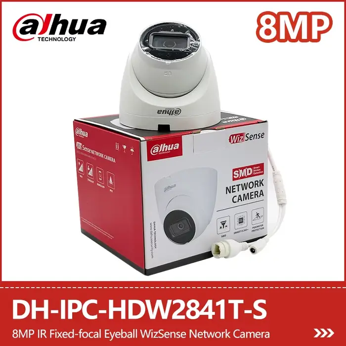 Dahua 4MP 8MP 4K caméra IP extérieure humaine détecter micro IR 30m PoE caméra de Surveillance CCTV 