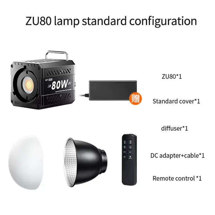 Lumière de caméra bicolore 80W COB lampe perles lumière de remplissage vidéo mini Bowens portable pe