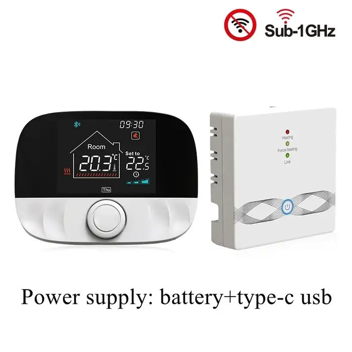 Thermostat sans fil RF, WiFi intelligent, chauffage au sol, pour chaudière à gaz, alimenté par batte