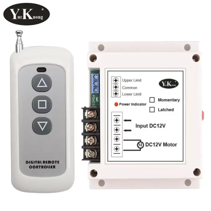 Haute puissance 12V DC 40A 400W moteur télécommande sans fil interrupteur volet roulant porte rideau