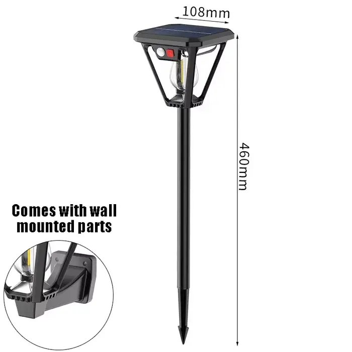 1/4 pièces capteur de mouvement solaire lumière extérieure éclairage étanche double usage lampe de p