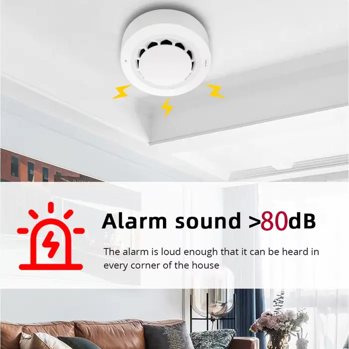 Détecteur de Fumée ONENUO Tuya ZigBee Intelligent Protection de Sécurité Incendie App Smart Life Installation Facile Pour Maison Bureau Occasions Spéciales