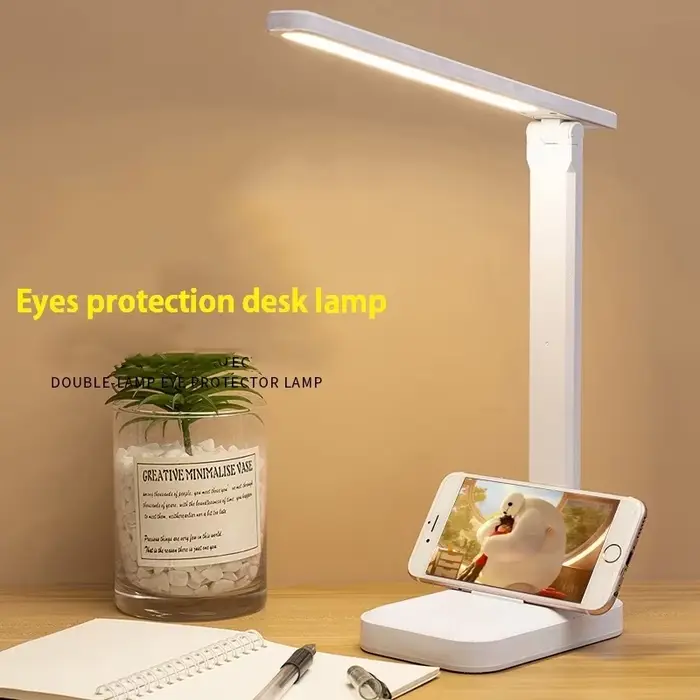 Protection des yeux tactile USB Charge 3 couleurs réglable tactile pliable lampe de bureau veilleuse