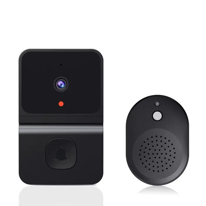 Sonnette sans fil WiFi extérieure avec caméra HD, vision nocturne, interphone vidéo et fonction de c