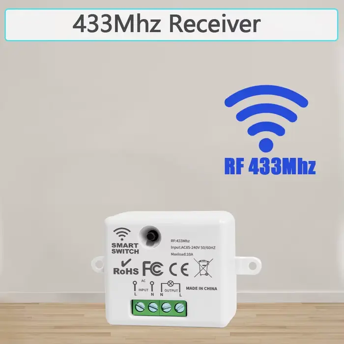 Interrupteur mural sans fil, récepteur de relais RF 433Mhz 1/2/3 boutons, interrupteur de panneau, t
