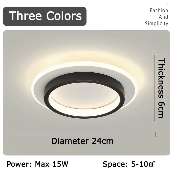 LED allée plafonniers trois couleurs lampe moderne LED plafond lustre balcon entrée escalier décor à