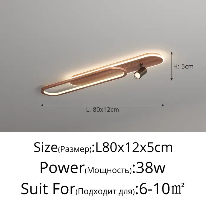 Style médiéval allée couloir lumière Simple Grain de bois longue bande projecteur salon LED plafonni