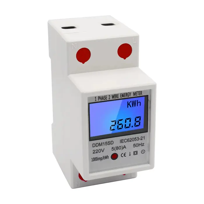 Compteur d'énergie triphasé 4 fils 220/380V 5-80A, compteur de consommation d'énergie KWh, installat