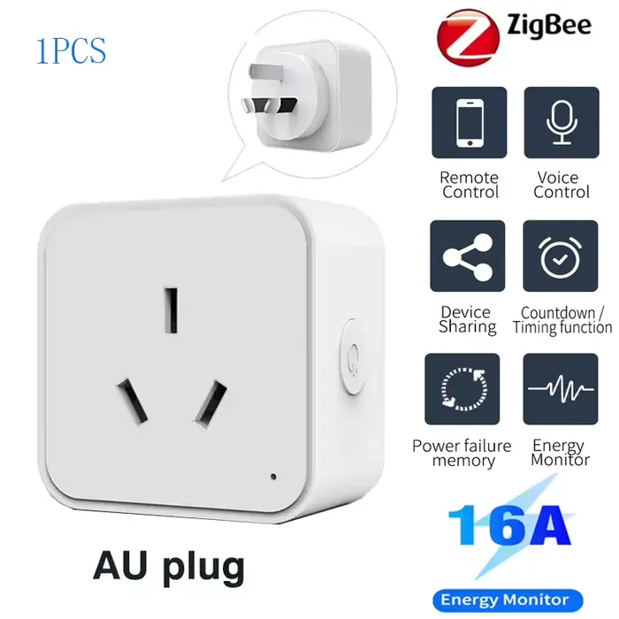 Prise intelligente Tuya Zigbee 3.0 standard AU avec surveillance de la consommation d'énergie, contr