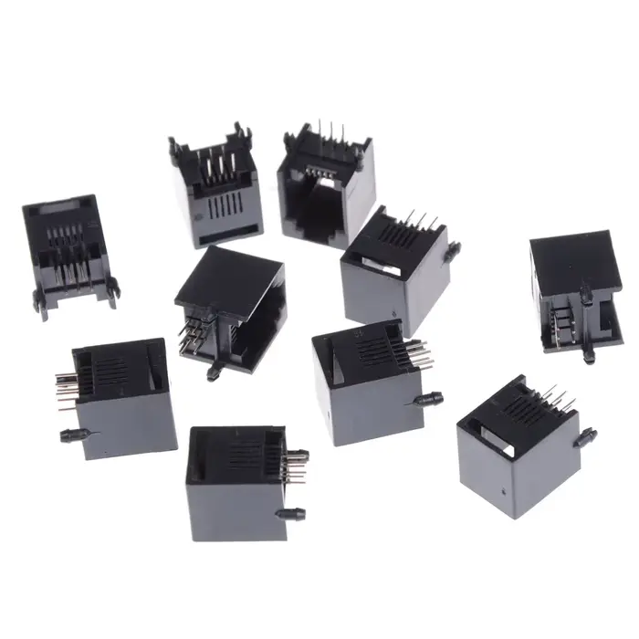 Lot de 10 prises de téléphone RJ12 RJ11, 6 broches, femelle en cristal 6p6c