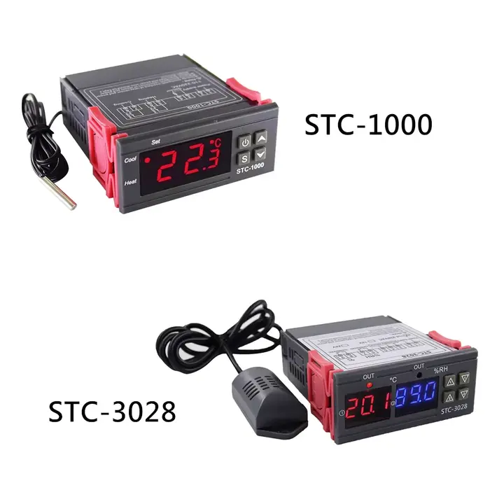 Contrôleur de Température et Humidité STC-1000 STC-3028 pour Maison et Jardinage Numérique Intégré Plastique 1m Câble Double Fenêtre Affichage