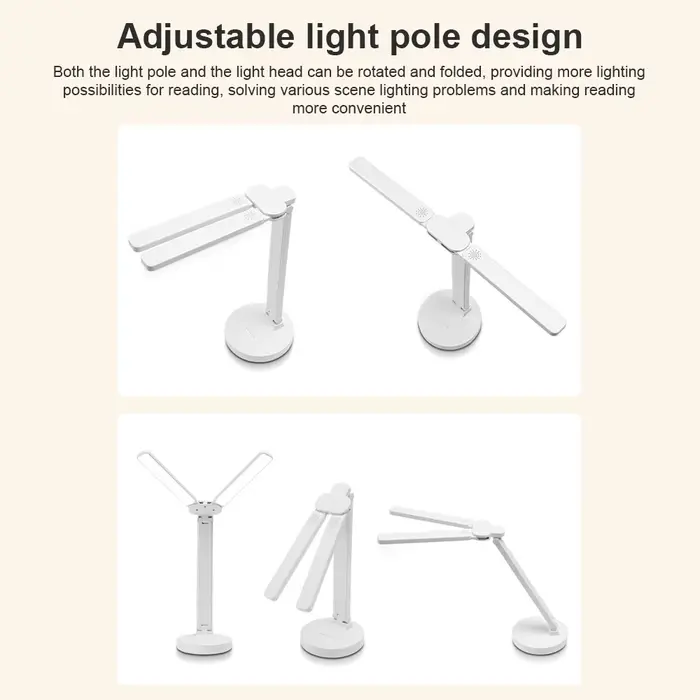 Lampe de bureau LED 3 niveaux Dimmable tactile veilleuse USB Rechargeable Protection des yeux lampe 