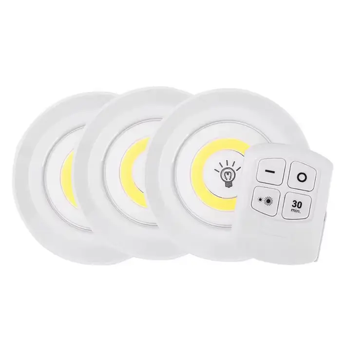 Super lumineux Cob sous armoire lumière LED 5W télécommande sans fil réglable garde-robe lampe de nu