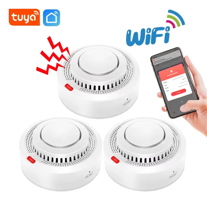 Détecteur de fumée SECUGARD Wi-Fi intelligent pour sécurité domestique, protection contre l'incendie, notification push, système de sécurité domestique pour maison, magasin, hôtel, restaurant, école, banque, bibliothèque, salle informatique et entrepôt