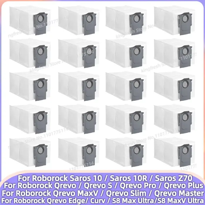 Sac à poussière adapté pour Roborock Qrevo Curv 2 Flow / Saros 10R/Saros Z70/Qrevo Curv/Qrevo Edge/S