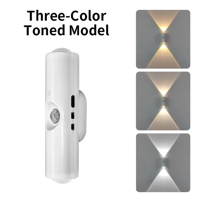 Capteur de mouvement veilleuse 7 changement de couleur LED applique murale sans fil projecteur Recha