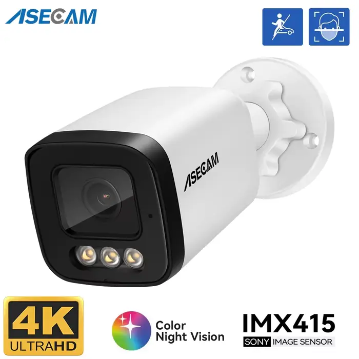 ASECAM 4K Super lumière étoilée Camera Surveillance Extérieure Aurora Lux véritable Vision nocturne 