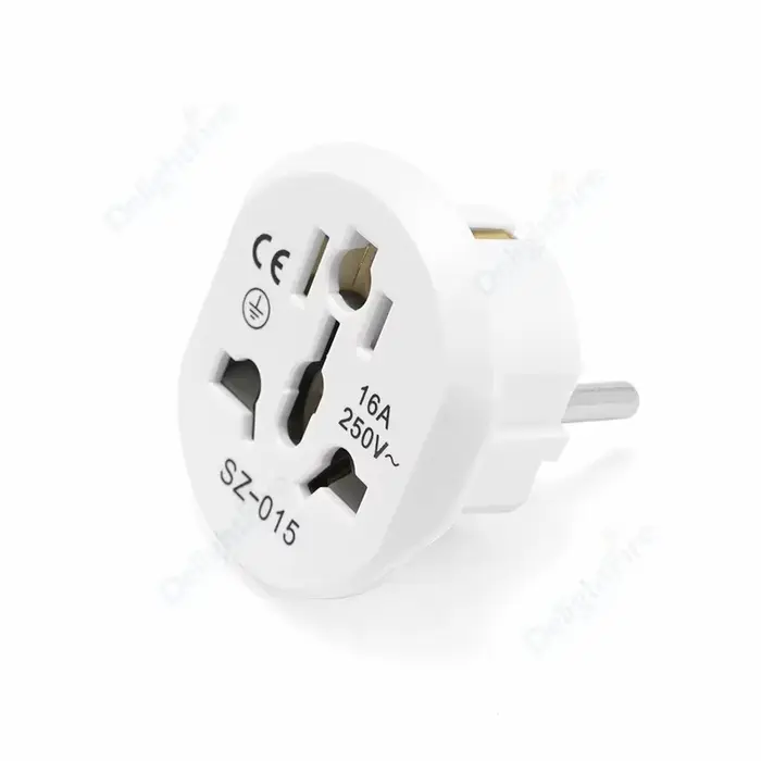 Adaptateur de prise ue 16A 250V, convertisseur d'adaptateur de voyage ue, 2 prises rondes universell