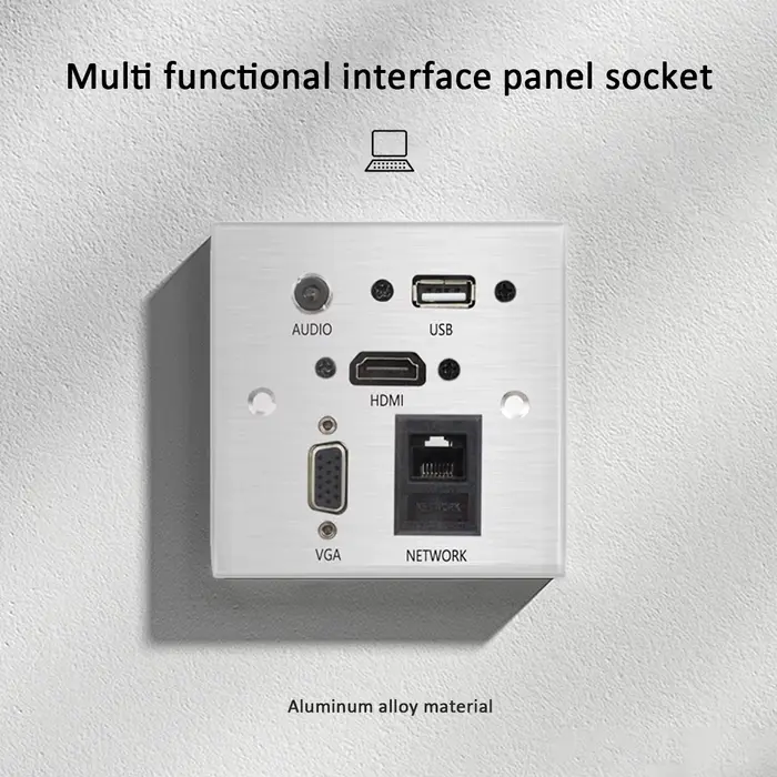 Panneau petde signal audio haute définition, prise murale/agne de limitation, compatible avec HDMI,V