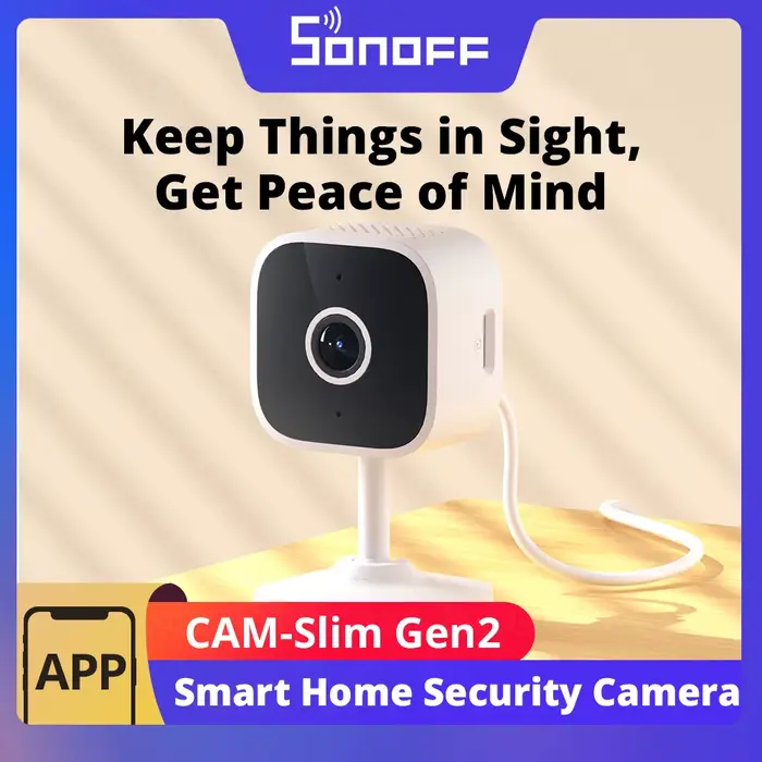 SONOFF CAM-S2 1080P HD WiFi caméra sécurité à domicile alerte de détection de mouvement Interactive en temps réel Audio bidirectionnel prise en charge Alexa Google