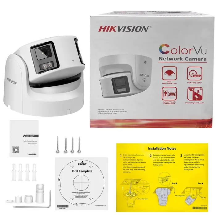 Hikvision-Caméra IP 8MP Guardian TurnVu Tourelle DS-2CD2387G2P-LSU/SL 4K Sécurité Double Objectif document Nuit Micro Intégré Haut-Parleur