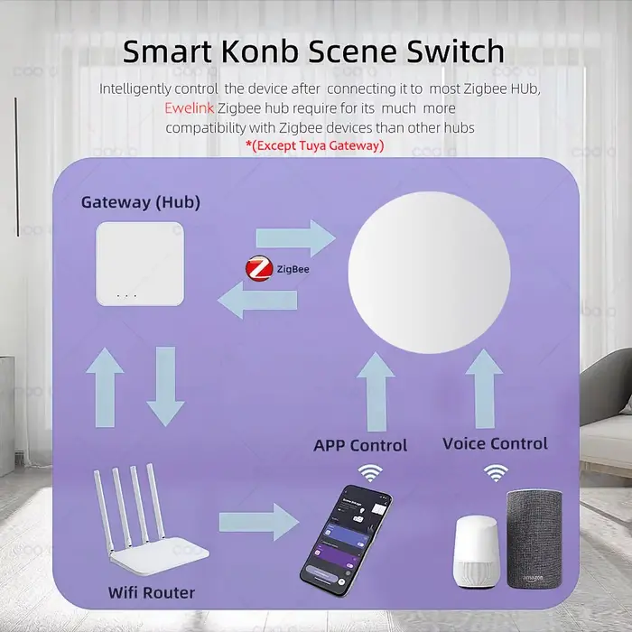 Ewelink Zigbee bouton poussoir intelligent commutateur de scène sans fil App télécommande automatisation