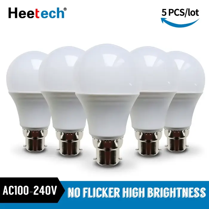 Bombilla 5 pièces B22 LED ampoule lampe baïonnette 21W 18W 15W 12W lumière 110V 220V 240V blanc froi