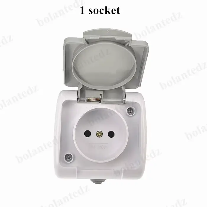 Allemagne prise européenne 2P + E IP54 Surface Type 2 Gang Schuko prise étanche avec mise à la terre