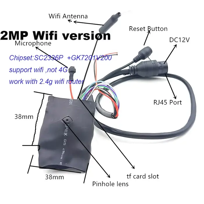 Camhi App bricolage 3G SIM Module de caméra IP 5MP IMX335 1920P Mini batterie sans fil 4G trou de br