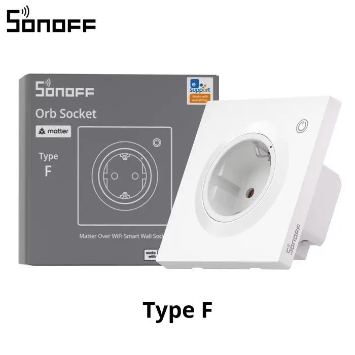SONOFF Orb Prise murale intelligente Wi-Fi (Type F/Type E) compatible Matter, avec suivi de la conso