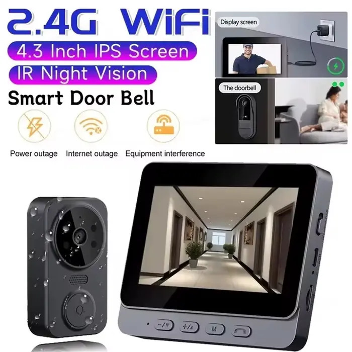Caméra de sonnette vidéo intelligente sans fil