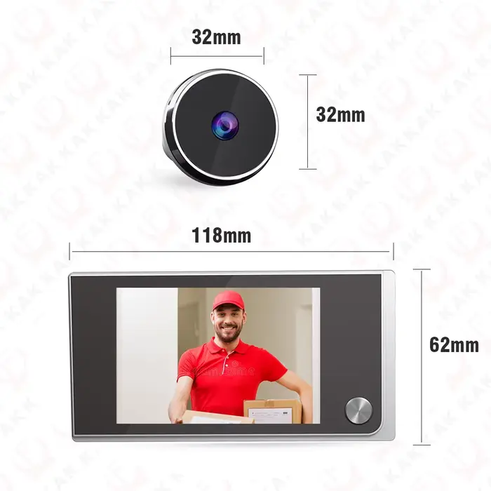KAK 3.5 "photo de porte numérique caméra électronique visionneuse de porte cloche 120 degrés grand A