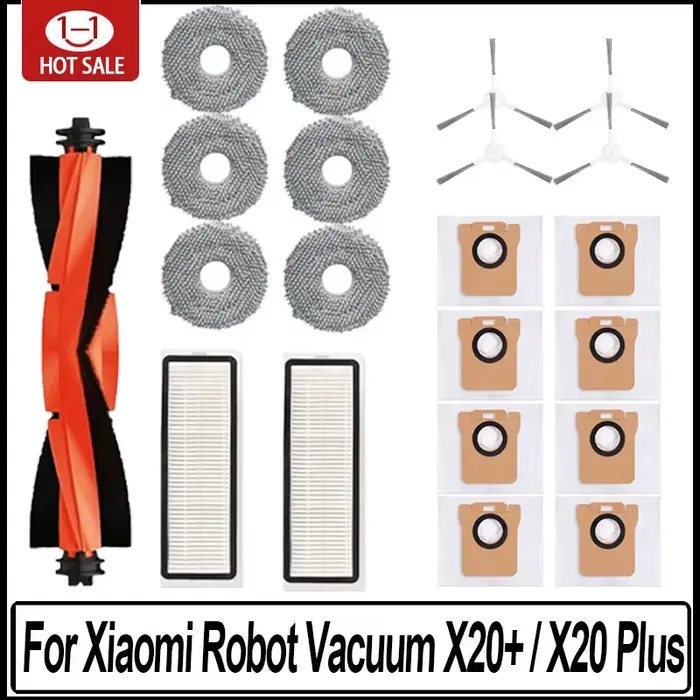 21 pièces pour aspirateur Robot Xiaomi X20 + / X20 Plus, accessoires, sac à poussière, tissu de vadr