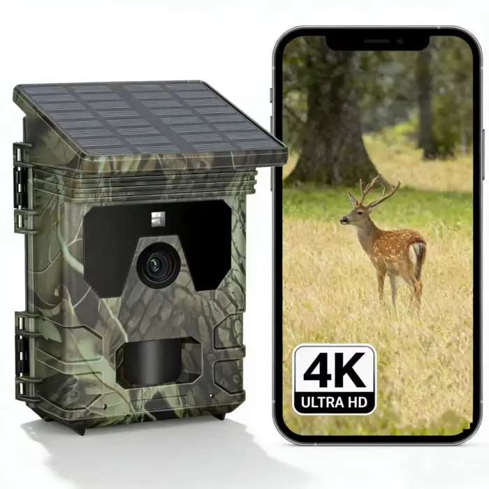 Caméra de chasse à panneau solaire extérieur, surveillance automatique infrarouge, piège quelque par