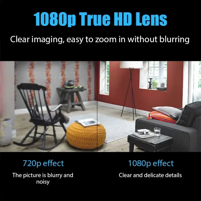 Mini caméra HD 1080P WiFi sans fil avec vision nocturne