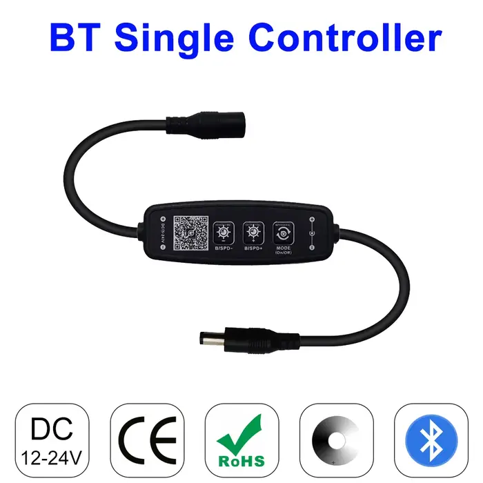 Mini contrôleur de Led sans fil, bouton variable, Bluetooth, pour bande lumineuse monochrome 3014 CO