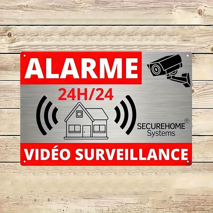 SecureHome Systems – panneau d'alarme de vidéosurveillance 24/7, Plaque de sécurité murale avec Desi