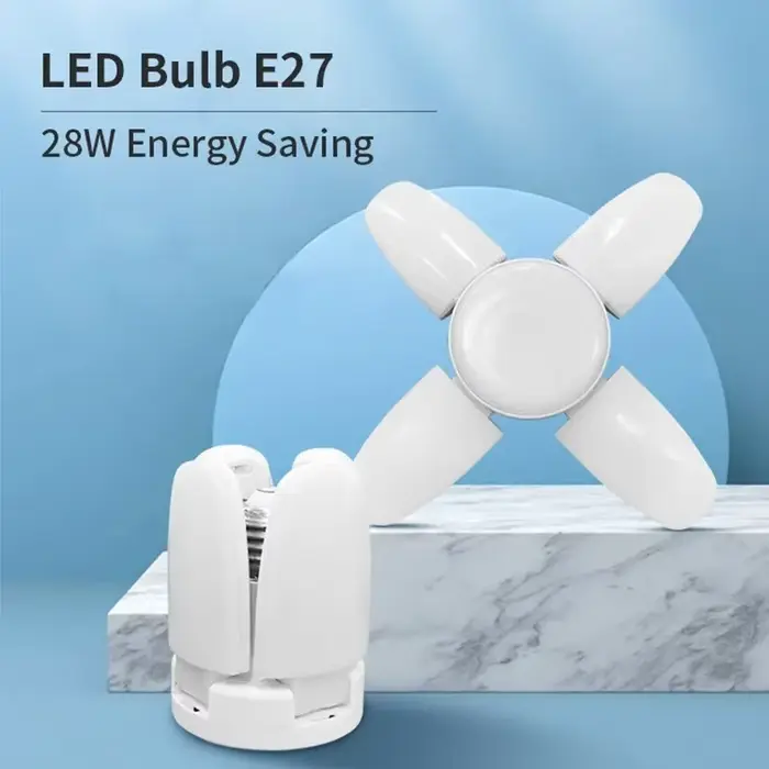 Ampoule LED en forme d'éventail E27 lampe à LED pliable 220V 110V 40 LED ampoules pour la maison plafonnier entrepôt Garage lumière blanche