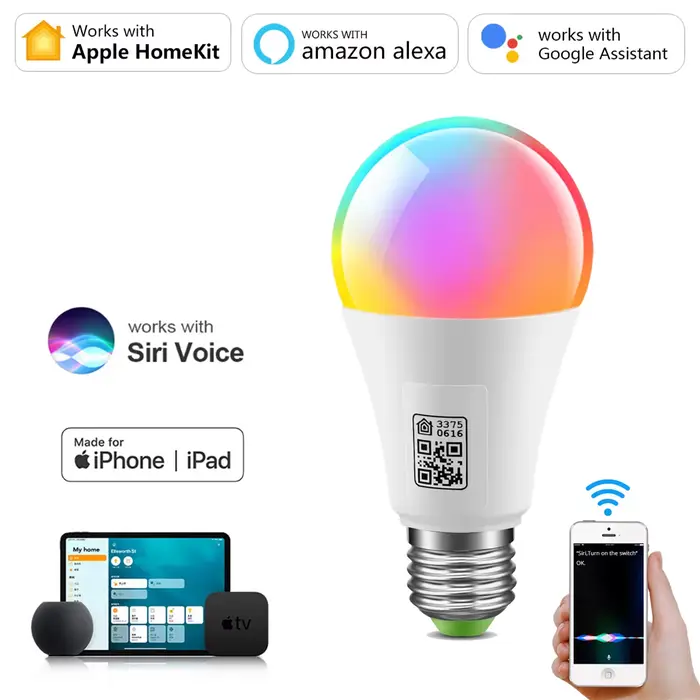 Homekit – ampoule Wifi intelligente multicolore