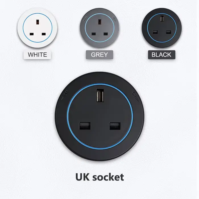 Prise électrique sur rail avec interrupteur pour cuisine, prise murale universelle UE US UK, adaptat