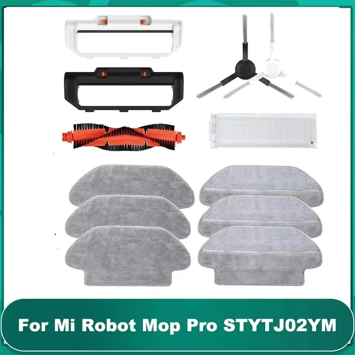 Serpillière à filtre et brosse latérale principale Everths, pour aspirateur robot Xiaomi ata jia 2S,