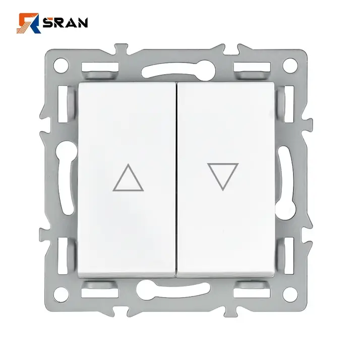 Module d'interrupteur pour volet roulant SRAN 2Gang avec plaque en fer et interrupteur à ressort, co