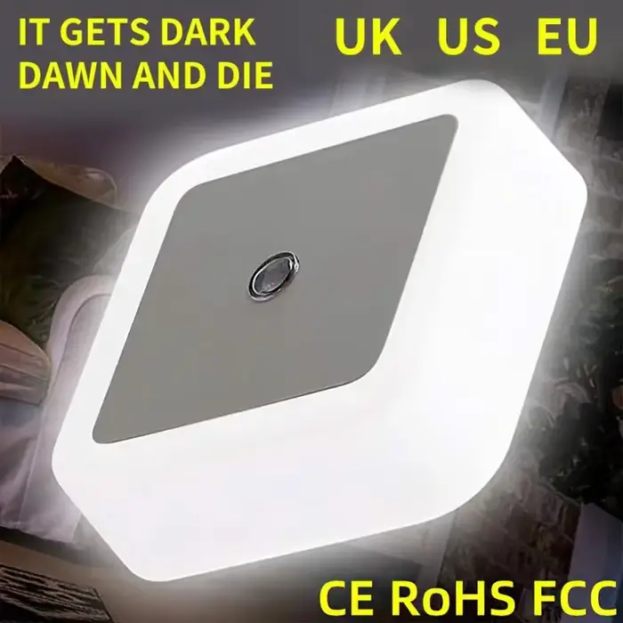 Mini veilleuse LED prise ue/US/UK capteur de lumière forme carrée lampe de nuit pour chambre d'enfan