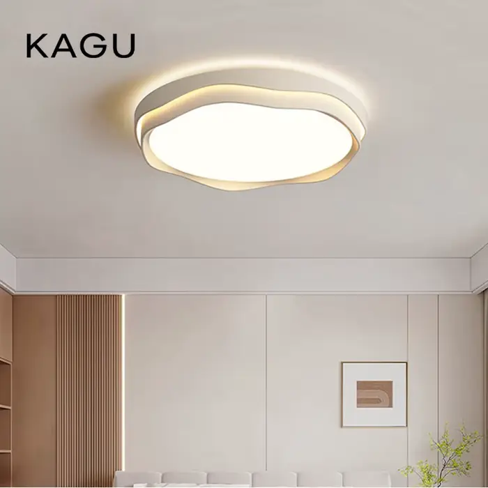 Plafonnier LED moderne KAGU finition blanche éclairage intensité réglable pour salon chambre à coucher et autres pièces intérieures