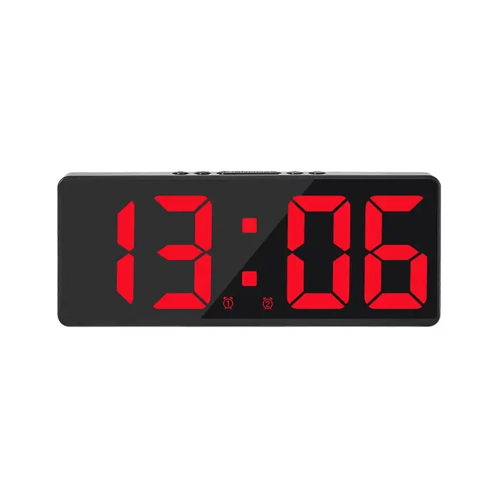 Réveil numérique à commande vocale, TeperMobSnooze, mode nuit, horloge de table de bureau, fonction 