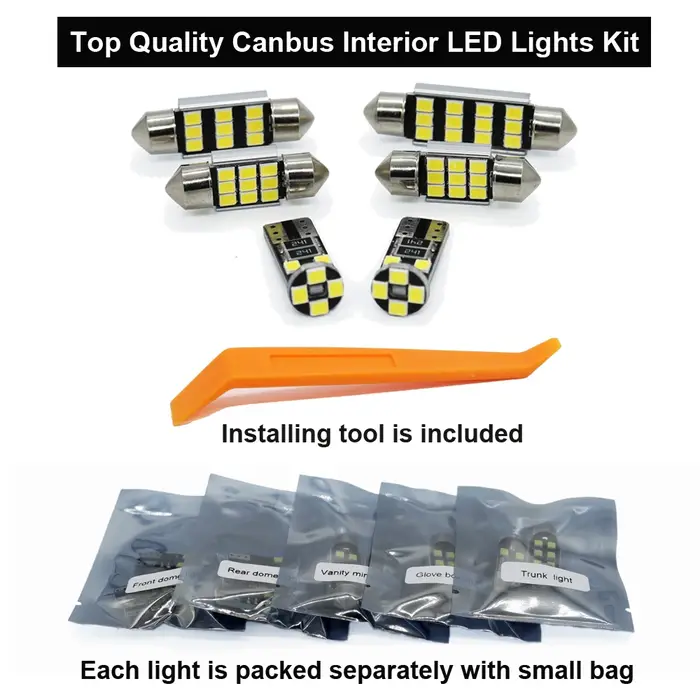 Zoomsee Kit d'éclairage intérieur LED pour Audi Q3 8U Q5 8R SQ5 Q7 4L Canbus ampoule de voiture dôme