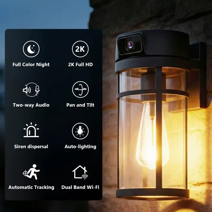 Caméra de sécurité extérieure Jarnex 2K PTZ WiFi avec détection humaine IA