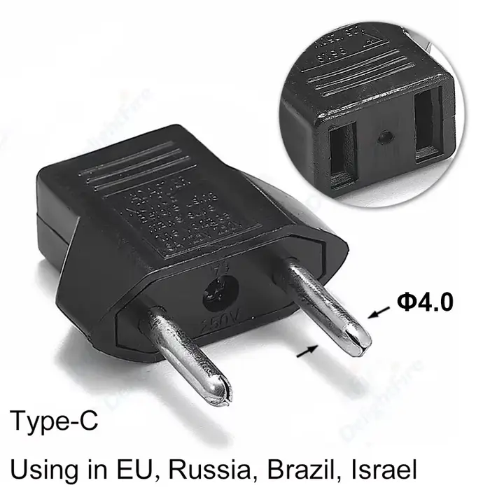 Adaptateur de prise US vers EU CN japon américain vers Euro adaptateur de voyage européen convertiss