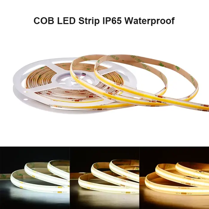 Bande lumineuse LED COB IP65, étanche, 480 LED s/m, ruban Flexible haute densité RA90 3000K 4000K 65